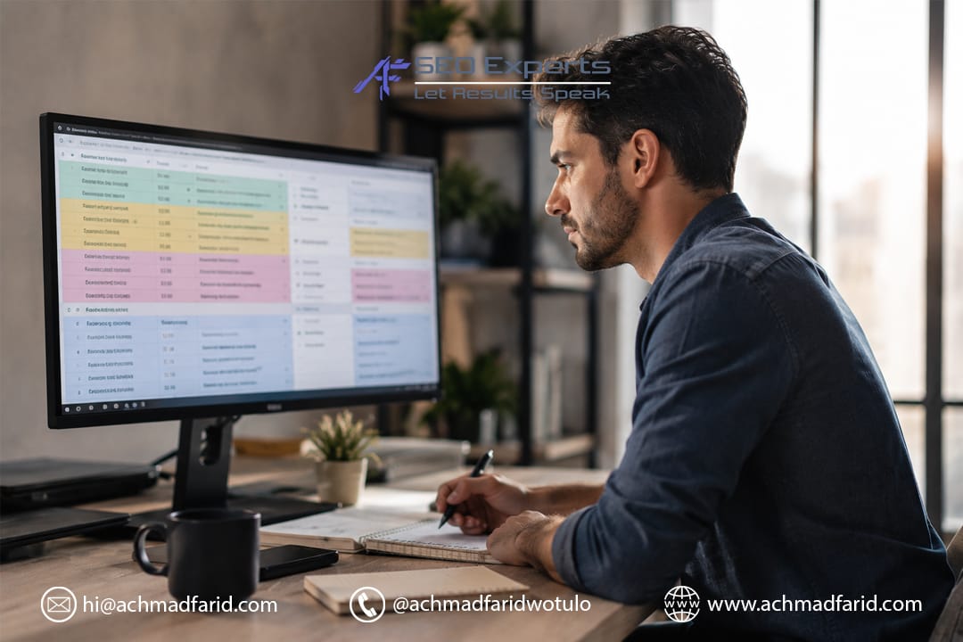 SEO specialist melakukan audit struktur artikel konten yang tidak ranking