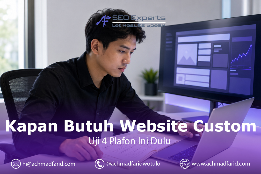 Kapan Butuh Website Custom? 4 Plafon yang Menentukan — Bukan Ukuran Bisnis Anda